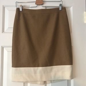 Tan & Crew Wool J. Crew Pencil Skirt
